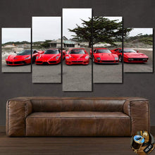 Load image into Gallery viewer, Multi-panel canvas wall art featuring red Ferrari F40, F50, Enzo, 288 GTO sports cars displayed outdoors