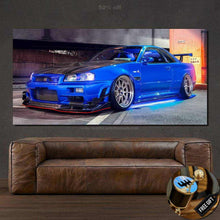 Load image into Gallery viewer, Nissan GT-R R34 Skyline Canvas FREE Shipping Worldwide!! - Sports Car Enthusiasts