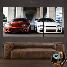 Load image into Gallery viewer, Toyota Supra & Nissan GT-R R34 Canvas FREE Shipping Worldwide!! - Sports Car Enthusiasts