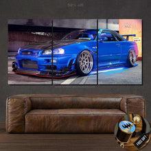 Load image into Gallery viewer, Nissan GT-R R34 Skyline Canvas FREE Shipping Worldwide!! - Sports Car Enthusiasts