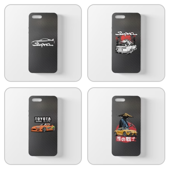 Coque iPhone en fibre de carbone pour Toyota Supra MK4 MK5, livraison gratuite dans le monde entier