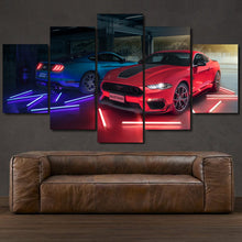 Load image into Gallery viewer, Ford Mustang 5-piece framed canvas print – wall art gift for sports car enthusiasts