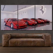 Laden Sie das Bild in den Galerie-Viewer, Ferrari LaFerrari Enzo F40 F80 3-piece framed canvas print – premium motorsport wall art