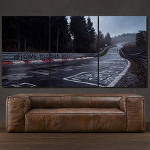 Load image into Gallery viewer, Nurburgring Nordschleife 3-piece framed canvas print – premium motorsport wall art