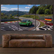 Load image into Gallery viewer, Porsche GT3 RS Nurburgring 3-piece framed canvas print – premium motorsport wall art