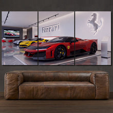 Load image into Gallery viewer, Ferrari SF90 Stradale 296 GTB F80 3-piece framed canvas print – premium motorsport wall art