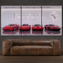 Laden Sie das Bild in den Galerie-Viewer, Ferrari Enzo LaFerrari F40 F80 3-piece framed canvas print – premium motorsport wall art