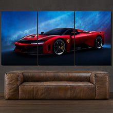 Laden Sie das Bild in den Galerie-Viewer, Ferrari F80 3-piece framed canvas print – premium motorsport wall art