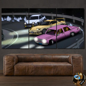 Initial D Simpsons Canvas FREE Shipping Worldwide!!