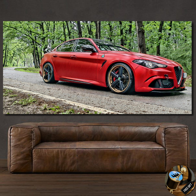 Alfa Romeo Giulia Quadrifoglio Canvas FREE Shipping Worldwide!!