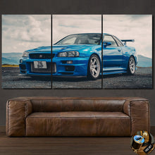 Laden Sie das Bild in den Galerie-Viewer, Nissan GT-R R34 Skyline Canvas FREE Shipping Worldwide!!