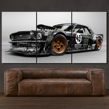 Load image into Gallery viewer, Ford Mustang Hoonicorn 3-piece framed canvas print – premium motorsport wall art