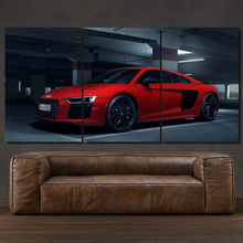 Load image into Gallery viewer, Audi R8 3-piece framed canvas print – premium motorsport wall art