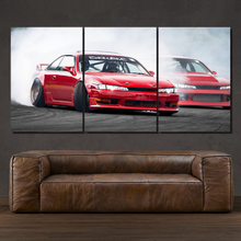 Load image into Gallery viewer, Nissan Silvia S14 3-piece framed canvas print – premium motorsport wall art