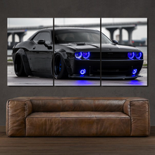 Load image into Gallery viewer, Dodge Challenger 3-piece framed canvas print – premium motorsport wall art