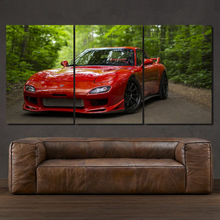 Charger l'image dans la galerie, Mazda RX7 3-piece framed canvas print – premium motorsport wall art