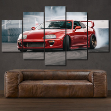 Load image into Gallery viewer, Toyota Supra MK4 Drift 5-piece framed canvas print – wall art gift for sports car enthusiasts
