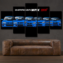 Laden Sie das Bild in den Galerie-Viewer, Subaru Impreza WRX STI 5-piece framed canvas print – wall art gift for sports car enthusiasts