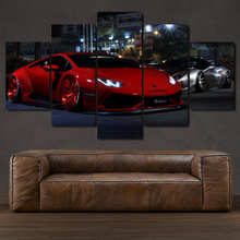 Load image into Gallery viewer, Lamborghini Huracan &amp; Ferrari 458 Italia Liberty Walk 5-piece framed canvas print – wall art gift for sports car enthusiasts