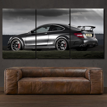 Laden Sie das Bild in den Galerie-Viewer, Mercedes Benz C63 AMG 3-piece framed canvas print – premium motorsport wall art