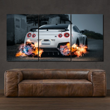 Load image into Gallery viewer, Nissan GT-R R35 3-piece framed canvas print – premium motorsport wall art