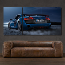 Load image into Gallery viewer, Audi R8 3-piece framed canvas print – premium motorsport wall art