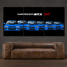 Laden Sie das Bild in den Galerie-Viewer, Subaru Impreza WRX STI 3-piece framed canvas print – premium motorsport wall art