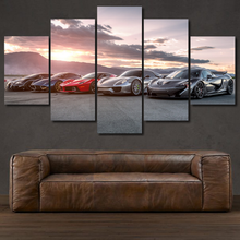 Laden Sie das Bild in den Galerie-Viewer, Hypercars Bugatti Pagani Porsche McLaren Ferrari 5-piece framed canvas print – wall art gift for sports car enthusiasts