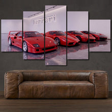 Laden Sie das Bild in den Galerie-Viewer, Ferrari LaFerrari Enzo F40 F80 5-piece framed canvas print – wall art gift for sports car enthusiasts