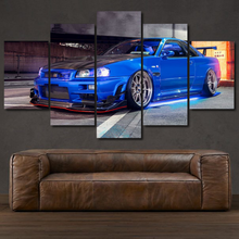 Laden Sie das Bild in den Galerie-Viewer, Nissan GT-R R34 Skyline 5-piece framed canvas print – wall art gift for sports car enthusiasts