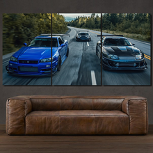 Load image into Gallery viewer, Toyota Supra Nissan GT-R R34 Honda NSX 3-piece framed canvas print – premium motorsport wall art