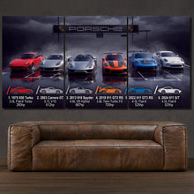 Load image into Gallery viewer, Porsche 911 GT3 RS GT2 911 S/T 918 Spyder Carrera GT 930 Turbo 3-piece framed canvas print – premium motorsport wall art