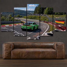 Load image into Gallery viewer, Porsche GT3 RS Nurburgring 5-piece framed canvas print – wall art gift for sports car enthusiasts