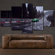 Load image into Gallery viewer, Nurburgring Porsche GT3 RS 5-piece framed canvas print – wall art gift for sports car enthusiasts