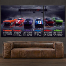 Charger l'image dans la galerie, Dodge Charger R/T 1968 Challenger SRT Hellcat Demon Viper 3-piece framed canvas print – premium motorsport wall art