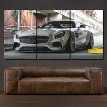 Laden Sie das Bild in den Galerie-Viewer, Mercedes Benz AMG GT S 3-piece framed canvas print – premium motorsport wall art