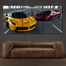 Load image into Gallery viewer, Ferrari LaFerrari McLaren P1 3-piece framed canvas print – premium motorsport wall art
