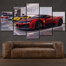 Load image into Gallery viewer, Ferrari SF90 Stradale 296 GTB F80 5-piece framed canvas print – wall art gift for sports car enthusiasts
