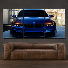 Load image into Gallery viewer, BMW M3 F80 3-piece framed canvas print – premium motorsport wall art