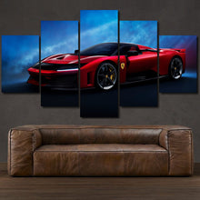 Laden Sie das Bild in den Galerie-Viewer, Ferrari F80 5-piece framed canvas print – wall art gift for sports car enthusiasts