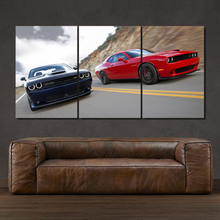 Load image into Gallery viewer, Dodge Challenger SRT Hellcat 3-piece framed canvas print – premium motorsport wall art
