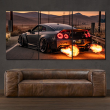 Load image into Gallery viewer, Nissan GT-R R35 Liberty Walk 3-piece framed canvas print – premium motorsport wall art