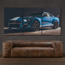 Charger l'image dans la galerie, Ford Mustang Shelby GT500 3-piece framed canvas print – premium motorsport wall art