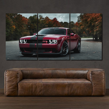 Load image into Gallery viewer, Dodge Challenger Hellcat SRT 3-piece framed canvas print – premium motorsport wall art