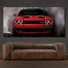 Laden Sie das Bild in den Galerie-Viewer, Dodge Challenger SRT 3-piece framed canvas print – premium motorsport wall art