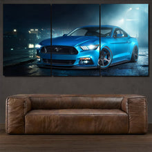 Load image into Gallery viewer, Ford Mustang 3-piece framed canvas print – premium motorsport wall art