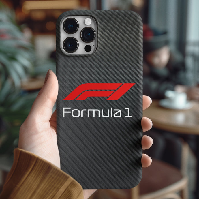 Coque iPhone en fibre de carbone et verre trempé Formula F1, livraison gratuite dans le monde entier