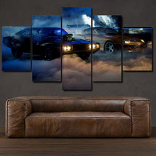 Load image into Gallery viewer, Fast &amp; Furious Dodge Charger &amp; Toyota Supra 5-piece framed canvas print – wall art gift for sports car enthusiasts