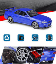 Laden Sie das Bild in den Galerie-Viewer, Nissan Skyline GTR R34 Alloy Car Model FREE Shipping Worldwide!!