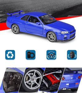 Nissan Skyline GTR R34 Alloy Car Model FREE Shipping Worldwide!!